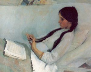Painting of a young girl with Aulgerre