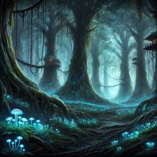 Eternal Forest - The Bioluminescent Woodland, alive with ancient spirits.